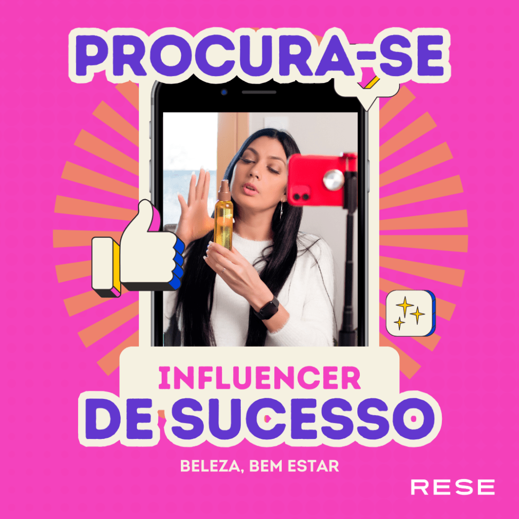 Imagem De Produto Para Hotmart Curso Influencer Digital Ilustração Divertido Rosa Branco Laranja